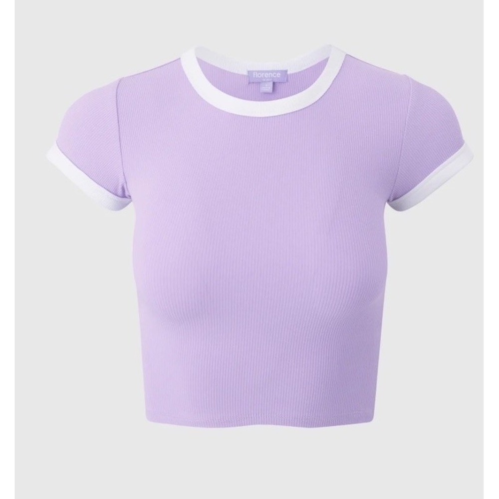 Florence by Mills Sunburst Rib Crew Tee - Millie Lavender - Women's Medium - NWT